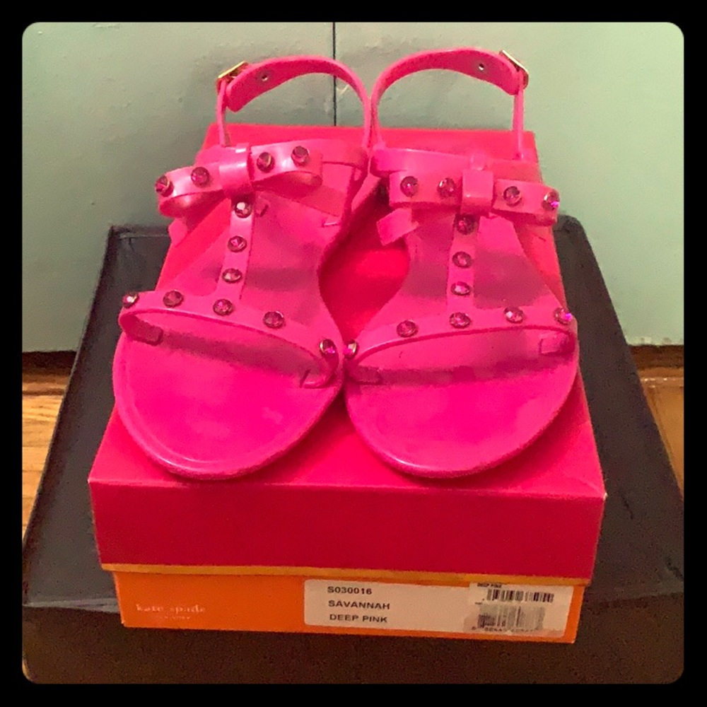Kate Spade Savannah Jelly Sandals Deep Pink 38/8